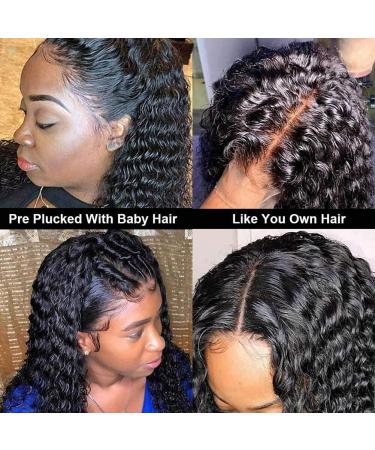 Amanda HD Transparent Deep Wave 24 Inch Brazilian Virgin Lace Front Wig - Pre Plucked 180% Density Wet & Wave Closure Wig for Women - Buy Online on GoSupps.com