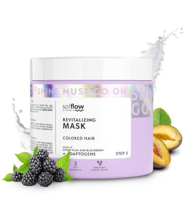 So!Flow Intensive Revitalizing Mask with Prunus & Rhodiola - Intensive Care for Colored Hair, Enriched with Oils and Proteins to Nourish, Strengthen and Protect