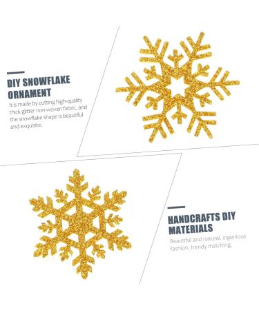 PRETYZOOM 30pcs Cloth Patches Materials DIY Accessories Christmas Ornaments Ornament Glitter Snowflake Golden 4.3X3.8CM - Buy Online on GoSupps.com