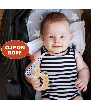 Mezrkuwr Thumb Silicone Bite Ring with Pacifier Chain | Teething Relief & Sensory Exploration | Cute & Easy to Handle - Buy Online on GoSupps.com