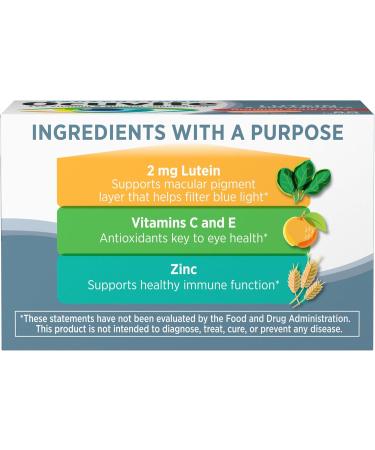 Bausch + Lomb Ocuvite Eye Vitamin & Mineral Supplement Contains Zinc Vitamins A C E & Lutein 60 Tablets (Pack of 2) - Buy Online on GoSupps.com