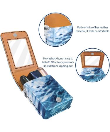 Travel Lipstick Organizer Case - Portable Makeup Bag with Mirror in Sea Water Blue | Summer Essentials L308T5MHQC - Buy Online on GoSupps.com