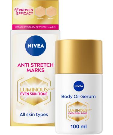 NIVEA Luminous 630 Body Oil Serum Anti Stretch Marks (100ml) Skincare Serum with Luminous 630 Visibly Reduces Stretch Marks in 2 weeks Starts Working From Day 1