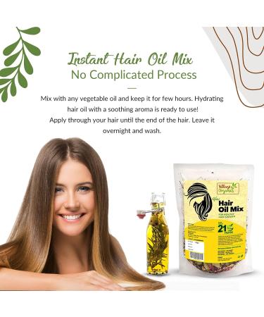 Village Organics Ayurvedic Herbal Hair Oil Mix - 21 Herbs for Healthy Hair Growth | 150g - Men & Women - Buy Online on GoSupps.com