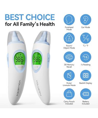 3-in-1 Infrared Thermometer for Ear Forehead & Touchless | HSA/FSA Eligible | Fast Digital Thermometer for Baby Kids & Adults with Fever Alarm & 30 Memories - Buy Online on GoSupps.com
