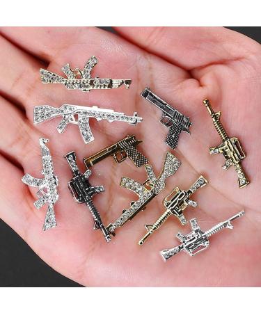 3D Metal Gun Nail Charms - Luxury Alloy Weapon Nail Charms for Nails - 10pcs/set - Buy Online on GoSupps.com