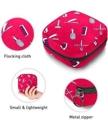 Portable Women's Storage Pockets | Stillpad Holder for Hairdresser Tools | Red Pattern Period Kit Bag for Girls - Buy Online on GoSupps.com