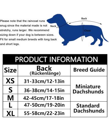Morezi Hunde Rain Coat for Small & Medium Dogs - Waterproof Adjustable Vest with Reflex Strips - Dachshund Pink (M: 42-45cm) - Buy Online on GoSupps.com