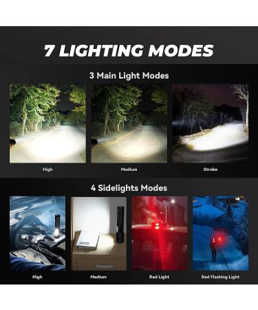 120000 Lumen Rechargeable LED Flashlight | Super Bright, 7 Modes, COB Work Light | IPX6 Waterproof Handheld Flashlight for Emergencies, Camping, Hiking - Buy Online on GoSupps.com