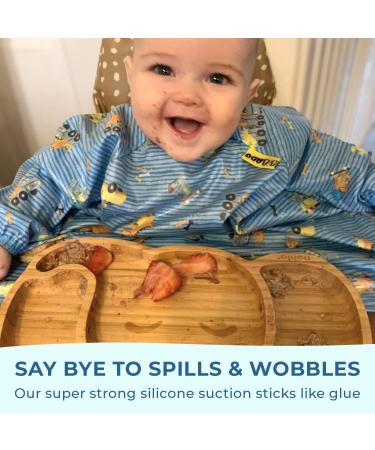 Nohla - Ezra The Elephant Bamboo Baby Weaning Plate | Spill-Proof Suction Base | 6+ Months | 100% Bamboo & FDA Silicone | BPA-Free | Grey - Buy Online on GoSupps.com