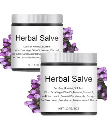 Organic Herbal Salve 4oz Comfrey Organic Herbal Salve Natural Plant Extracts Comfrey Salve Herbal Balm Skin Body Care Ointment (2pc)