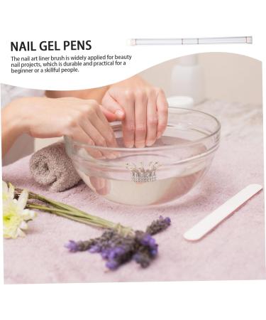 Ipetboom Pull Line Nail Art Pen Manicure Tool Nail Painting Tool Manicure Brushes for Nails Nail Art Liner Brushes Marker Pen Double Head With Cover White Metal Nail Polish - Buy Online on GoSupps.com
