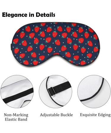 Ripe Strawberries Sleep Mask for Women - Adjustable Eye Shades with Elastic Strap | Comfortable & Stylish Sleeping Cover - Buy Online on GoSupps.com