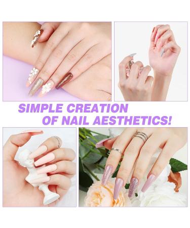 Saviland 4-in-1 Nail Glue Gel Kit with U V Light - 2Pcs 15ML Gel Nail Glue Set | Strong Adhesion & Easy Nail Extension Starter Kit for Home DIY - Buy Online on GoSupps.com