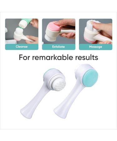 Facial Cleansing Brush - 2-in-1 Silicone Exfoliator & Cleansing Brush for Women | Soft Bristles Face Wash & Massaging Tool - Buy Online on GoSupps.com