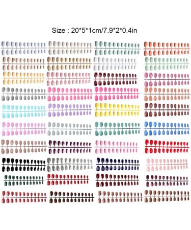 dijiusidy Nails Acrylic Round Polish Delicate UV DIY Gloss Artificial Extension Fingernails Fashion Wraps Manicure Decoration Type 31 - Buy Online on GoSupps.com