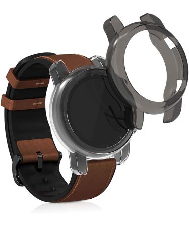 kwmobile 2-Pack Fitness Tracker Frame for Huami Amazfit GTR (47mm) - Transparent/Black - TPU Silicone Cover Set - Buy Online on GoSupps.com