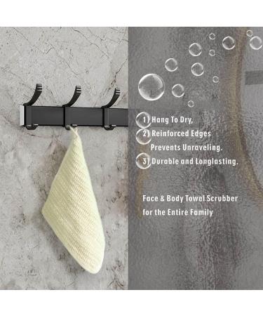 Eco-Friendly Washcloths with Soap Saver Bag | 3 Pack - Sisal & Organic Cotton Face & Body Scrubber for Men & Women - Buy Online on GoSupps.com