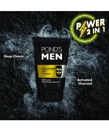 Pond's Men Pollution Out Face Wash 100g - Best Face Cleanser for Oily Skin | International Shipping - Buy Online on GoSupps.com