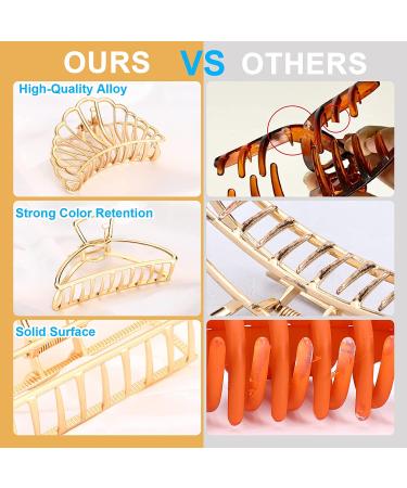 15 Pack Metal Gold Hair Clips for Women - Non-Slip Claw Clips for Styling Thick and Thin Hair - Strong Hair Accessories for Women & Girls - Buy Online on GoSupps.com