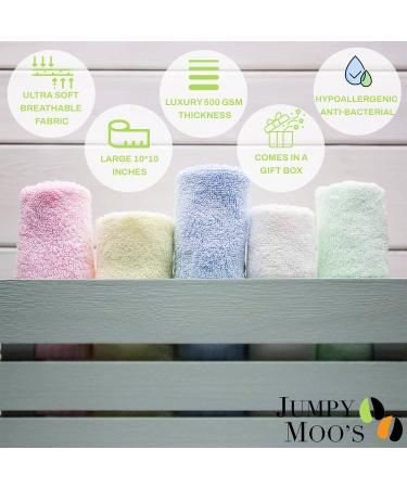 JM Bamboo Baby Washcloths (6 Pack) - Soft, Absorbent & Hypoallergenic - 10x10 inches - Organic Towels for Babies & Adults - Includes Laundry Bag - Buy Online on GoSupps.com