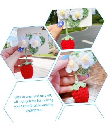 FRCOLOR Strawberry Car Mirror Pendant Flower Hairpins Hair Topper Fruit Hair Clips Braiding Hair Accessories Kids Tiara Strawberry Hair Clip Girl To Weave Bang Clip Cotton Child - Buy Online on GoSupps.com