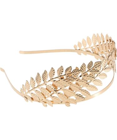 Minkissy Vintage Baroque Wedding Tiara & Crown - Gold Olivezweig Headband for Women | Princess & Greek Goddess Hair Accessory - Buy Online on GoSupps.com