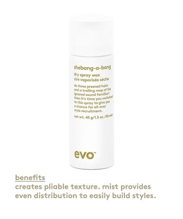 EVO Shebang-a-bang Dry Spray Wax 1.50 Fl Oz - Texture, Flexible Hold, Matte Finish - For All Hair Types (Pack of 1) - Buy Online on GoSupps.com