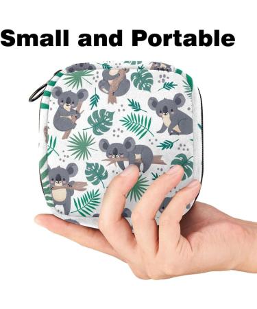 Muoooum Koala Raccoon Pattern Menstrual Pad & Cup Bag - Portable Zipper Pocket for Teens & Women (Color 6 4.7x6.6) - Buy Online on GoSupps.com