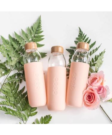 Soma Blush Glass Water Bottle 17oz with BPA-Free Silicone Sleeve - Buy Online on GoSupps.com