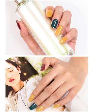 Kalolary Gel Nail Polish Strips Nail Gel Art Sticker Waterproof Full Nail Wraps Decal Sets with Scissors Nail File and Stick for Women Girls Nail Art Decor (UV/LED Lamp Required)-7 - Buy Online on GoSupps.com