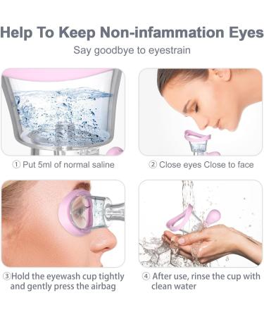Eye Wash Cup - Silicone Manual Air Pressure Tool for Soothing Tired Eyes Removes Dust & Makeup (Pink) | International Shipping Available - Buy Online on GoSupps.com