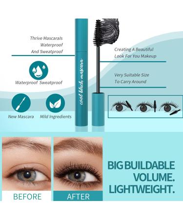 Mascara Volumizing and Lengthening Mascara Lash Extension Mascara Natural and False Lash Look in One Long Lasting for Definition Suitable for Sensitive Eyes (Black) - Buy Online on GoSupps.com