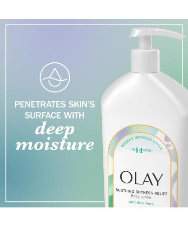 Olay Soothing Dryness Relief Lotion for Women - Hydrating Body Lotion with Vitamin B3 & Aloe Vera | 18 fl oz - Buy Online on GoSupps.com