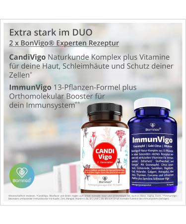 BONVIGO DUO: Candivigo & Immunvigo - 29 Plant Substances for Immune Support & Nutrient Richness | Biotin Copper Zinc Manganese - Buy Online on GoSupps.com