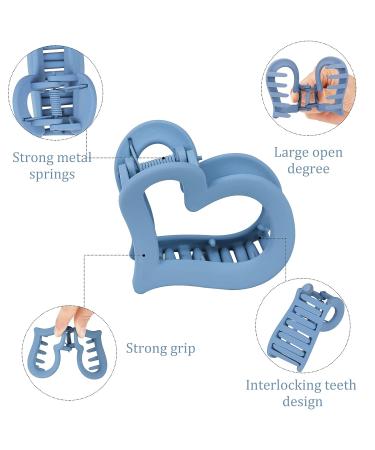 12 Pcs Heart Medium Claw Clips for Thin and Thick Hair - Strong Hold, Cute Heart Design, Non-Slip Jaw Clips in 12 Solid Colors for Women and Girls - Buy Online on GoSupps.com