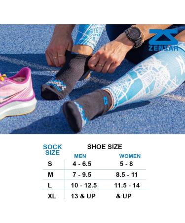 Zensah Plantar Fasciitis Relief Compression Socks - PF Night Socks for Pain Relief & Achilles Stability - Medium Black - Buy Online on GoSupps.com