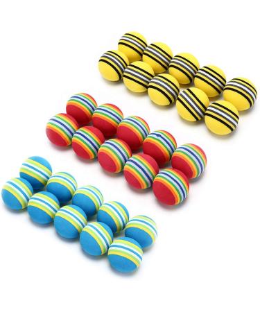 VOVIGGOL 12 Pack 2 Color Rainbow Cat Toy Balls Soft EVA Foam Interactive Indoor Kittens Favorite Toys 1.38" Dia. Small Dogs Puppies Toy Balls Bulk Activity Chase Quiet Play Sponge Ball 12Pcs/ 2 Type Color - Buy Online on GoSupps.com