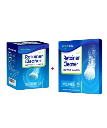 PROJECT BETTER Retainer Cleaner Tablets & Denture Cleaning Tablets for Dental Appliances and Night & Mouth Guard.(186 tablets)