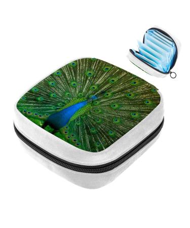 GIAPB Sanitary Napkin Storage Bag Period Bag Tampon Bag Makeup Bag Pad Pouch Animal Peacock Color947