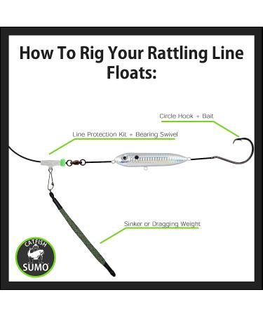 Catfish Rattling Line Float Lure 3-Pack - Demon Dragon Style Peg for Santee Rig Fishing - 4 inch Threadfin Shad - Buy Online on GoSupps.com