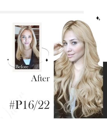 Vivien Blond Real Hair Clip-In Extensions - Ash Blonde Highlights Smooth 14 Inch 120g 7 Pieces | Best Quality Hair Extensions - Buy Online on GoSupps.com