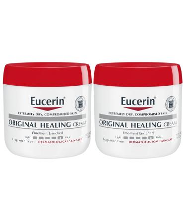Eucerin Original Healing Cream, Fragrance Free Body Cream for Dry Skin, 2 Pack of 16 Oz Jars