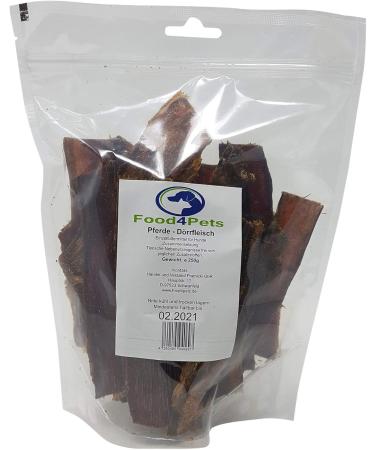 Food4Pets Horse Dried Meat Dog Treats 250g - Resealable Bag | Premium Natural Dog Snacks for Healthy Pets - Buy Online on GoSupps.com