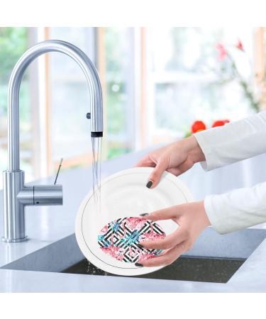 3-Pack Cleaning Kitchen Sponges Oval Tropical Pink Flamingo Stripes Kitchen Cellulose Dishwashing Wood Pulp Cotton - Buy Online on GoSupps.com