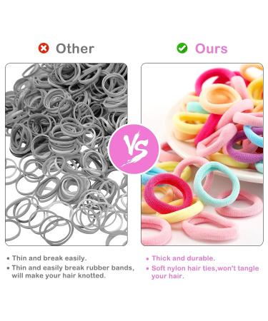 200PCS Multicolor Baby Toddler Hair Ties - No Crease Elastics for Kids Girls | Small Ponytail Holders - Pinky Color - Buy Online on GoSupps.com