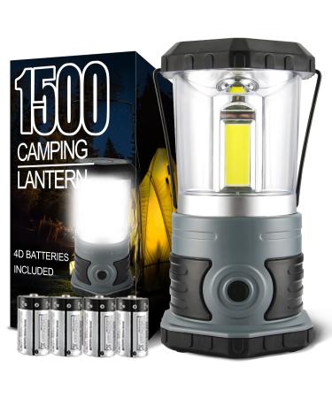 LED Camping Lantern Battery Powered 1500 Lumen COB Camping Light 4*D Batteries(Included) Perfect for Camp Hiking Emergency Kit