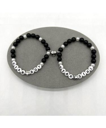 Oralgos Colorful Pearl Bracelets - Stackable Star-Shaped Jewelry Trendy Valentine's Day Accessory 2-Piece Hand Chain Set - Buy Online on GoSupps.com