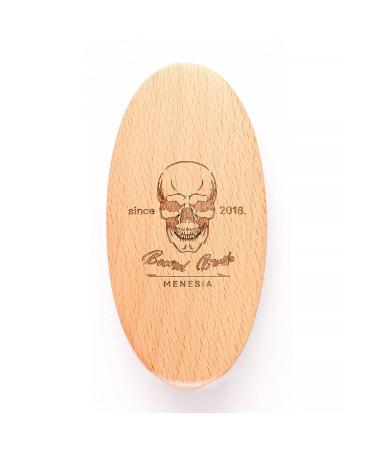Menesia Small Soft Boar Bristle Beard Brush for Men - Pocket Travel Sized Wooden Mustache Brush (Skull Design) - Buy Online on GoSupps.com