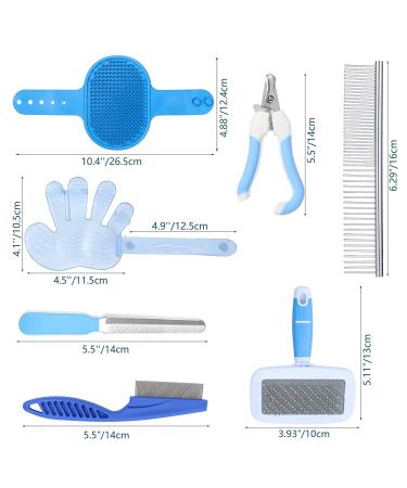 8 PCS Rabbit Grooming Kit  Rabbit Brush  Small Animal Pets Grooming Kits Include Pet Grooming Shedding Slicker Brush  Bath Massage Glove Brush  Nail Clipper  Flea Comb  Pet Double-Sided Comb for Rabbits Guinea Pigs Hamster Bunny(blue) (One Size  bule) One - Buy Online on GoSupps.com